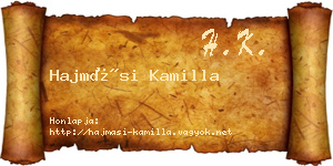 Hajmási Kamilla névjegykártya